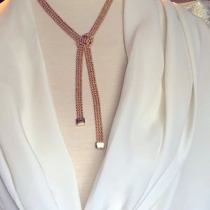 16” Gold “Tie” Necklace & 5” drop